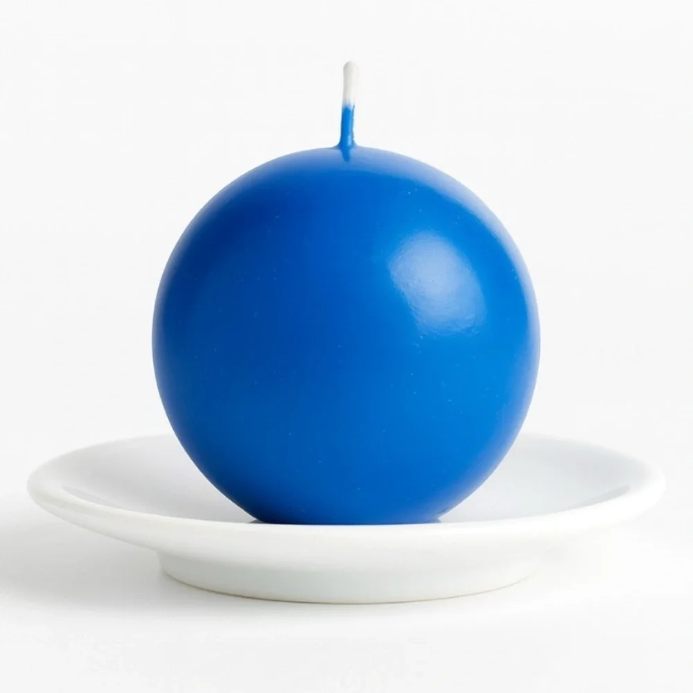 Avon Naturals Blueberry Ball Candle Blue Round Scented Candle NIB
